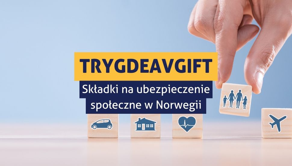 Czym jest trygdeavgift i jak rozdziela się na składki społeczne i zdrowotne w Norwegii?